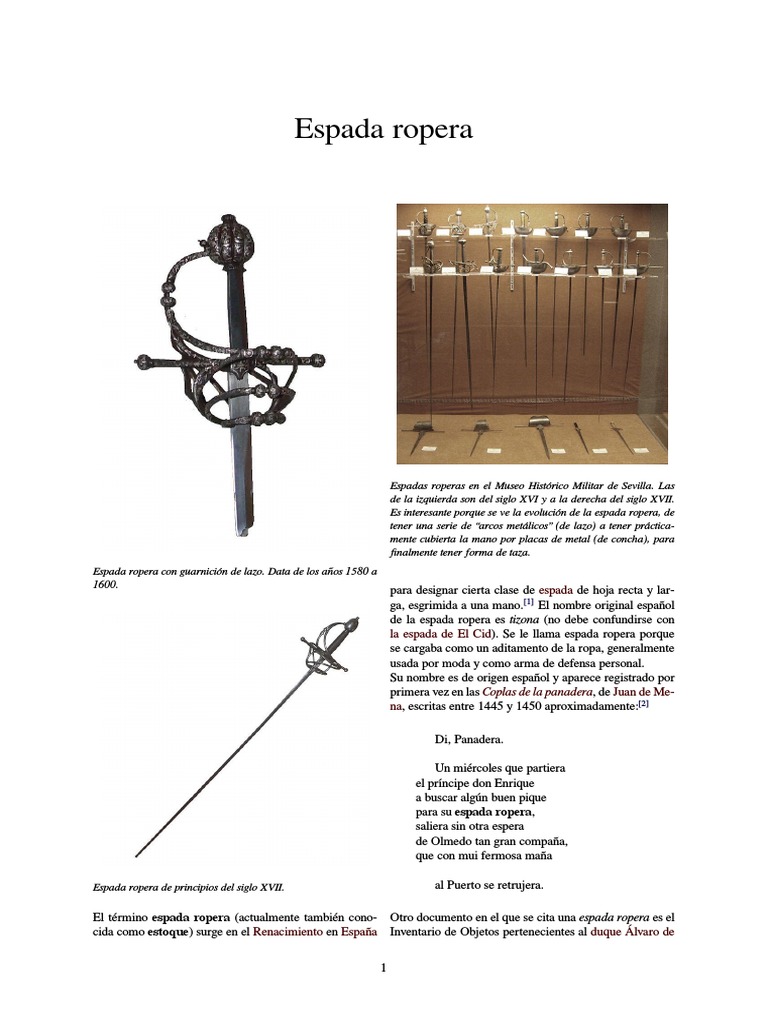Espada Ropera | PDF | Espada | Esgrima