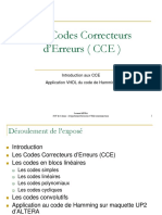 Les Codes Correcteurs D'erreurs (CCE) : Introduction Aux CCE Application VHDL Du Code de Hamming
