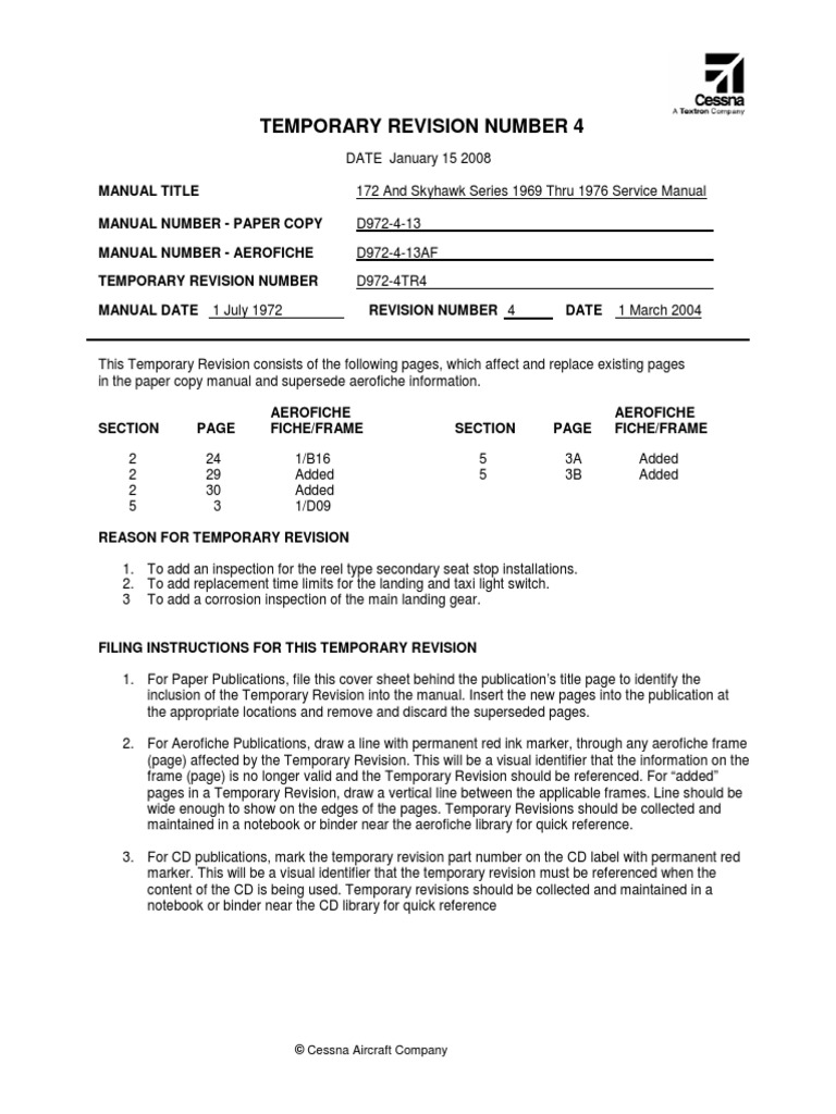 Temporary Revision Number 4 | PDF | Computing