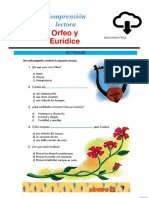 Ficha de Comprensión Lectora - Orfeo y Eurídice