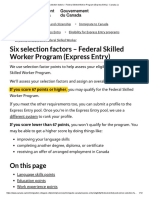 Six Selection Factors – Federal Skilled Worker Program (Express Entry) - Canada.ca