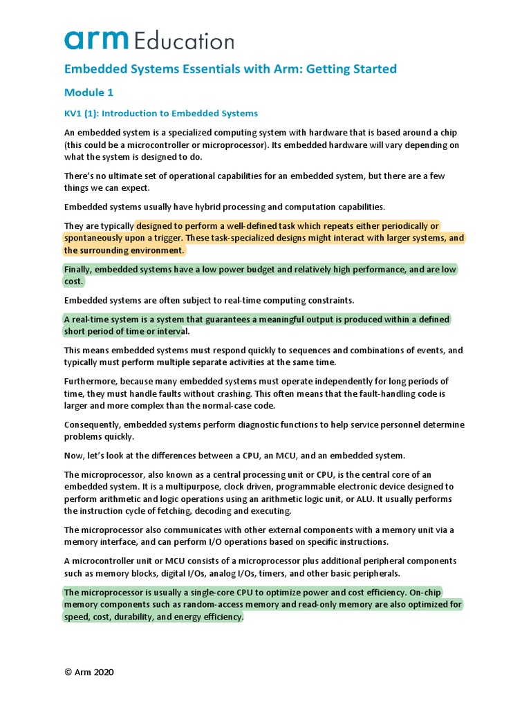 Embedded Systems Essentials With Arm Getting Started PDF Embedded