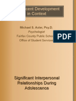 Adolescent Development in Context: Michael S. Axler, Psy.D