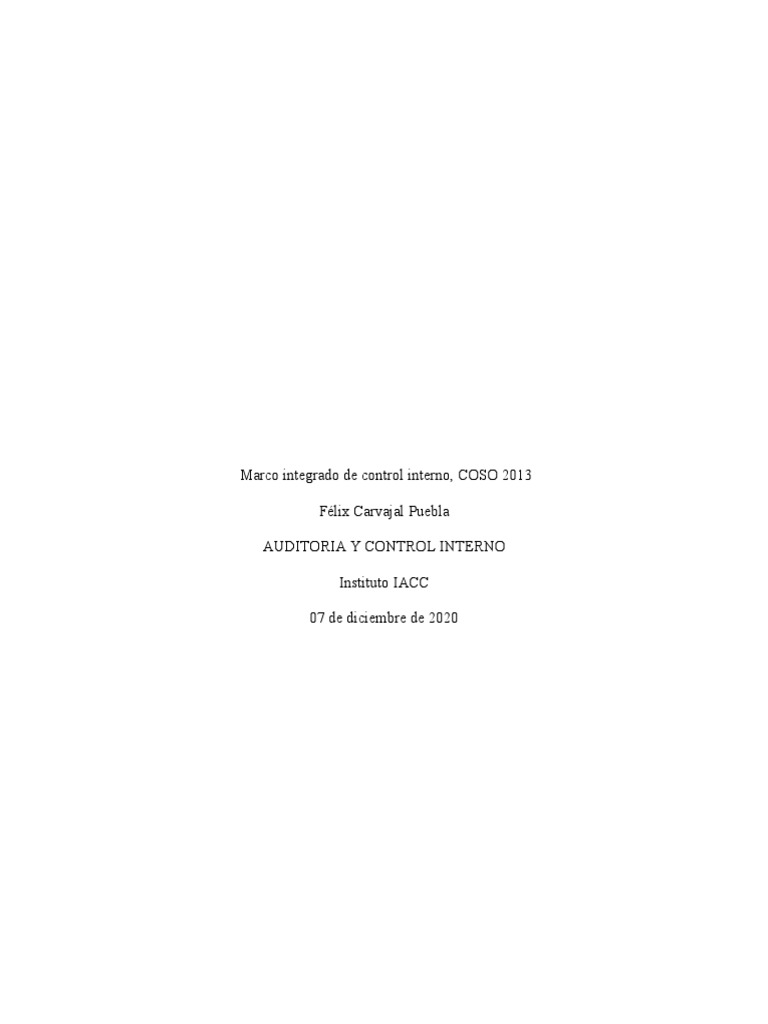 Informe de Control Interno COSO 2013 | PDF