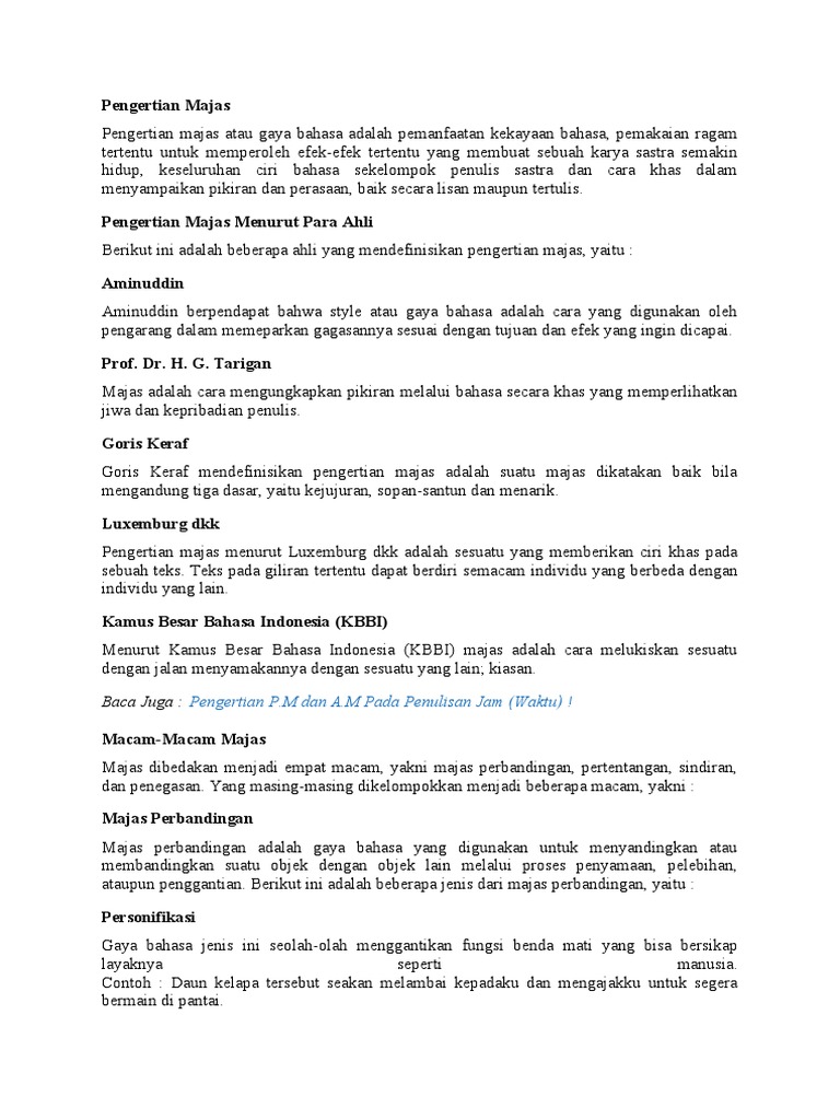 Pengertian Majas Pdf