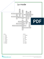 La Mode Crossword Puzzle