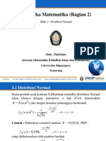 Pertemuan 4 Statistika Matematika - Bagian 2 - Slide 3 - Distribusi Normal