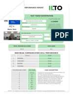 Performance Report: Total Percentile Score Cefr Level