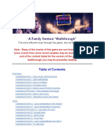 A Family Venture Walkthrough. Table of Contents