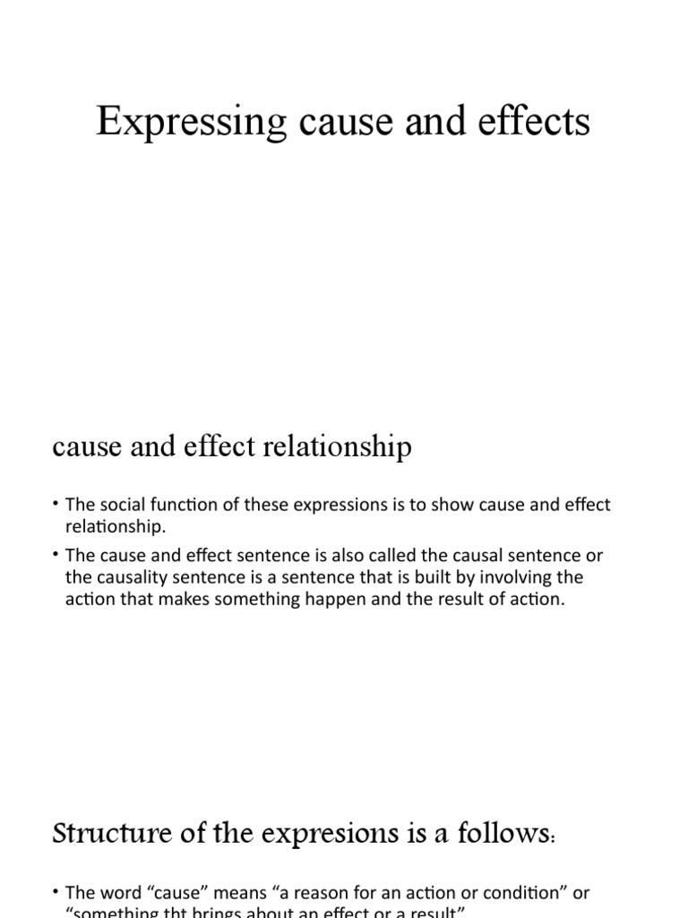 Understanding Cause and Effect Relationships | PDF