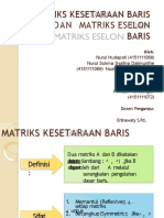 Matriks Kesetaraan Baris Dan Matriks Eselon Baris