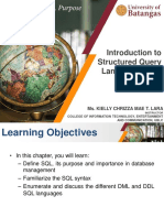 Introduction To Structured Query Language (SQL) : Ms. Kielly Chrizza Mae T. Lara