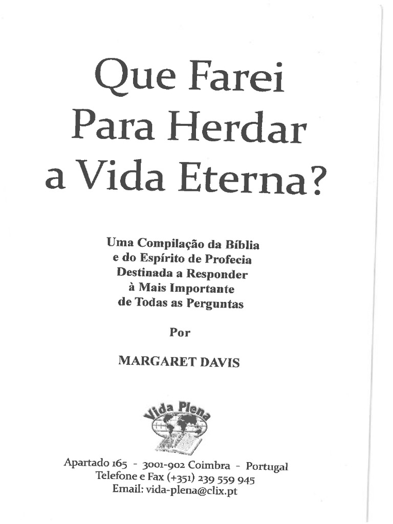 Que Farei para Herdar A Vida Eterna Margaret Davis | PDF