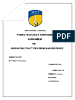 Human Resources Management Assignment ON Innovative Practices On Human Resource