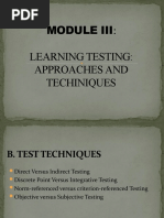 Learning Testing: Approaches and Techiniques