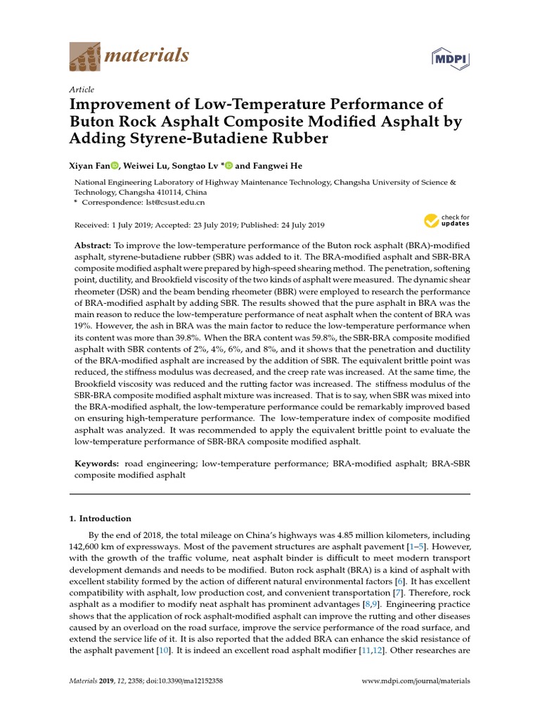 Improvement of Low-Temperature Performance of Buton Rock Asphalt ...