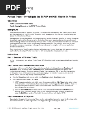 Investigate the TCP_IP and OSI Models in Action ARVIN