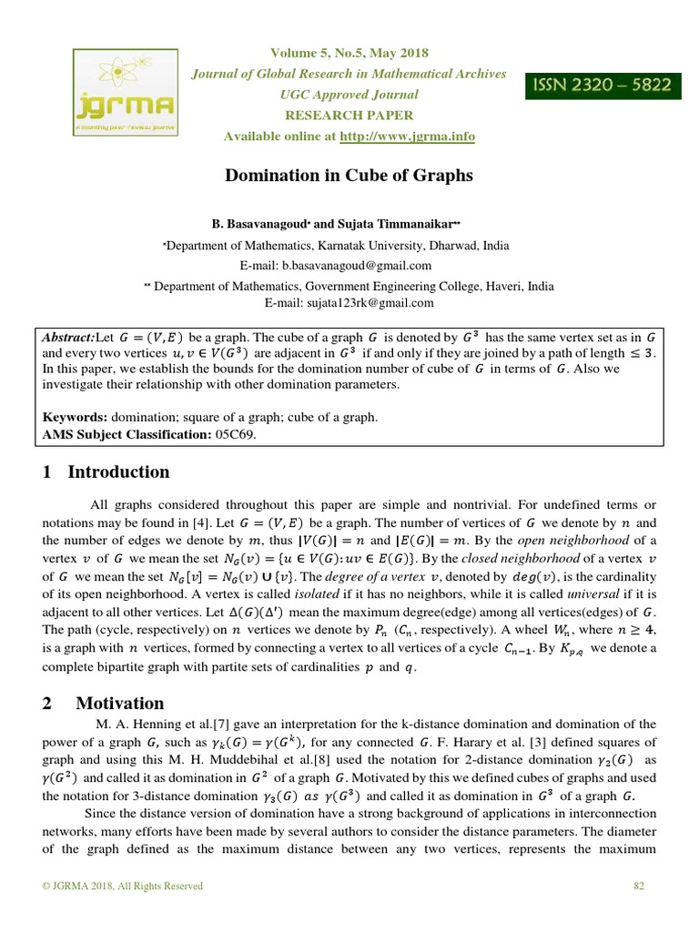 Cube Graph Domination | PDF | Vertex (Graph Theory) | Graph Theory