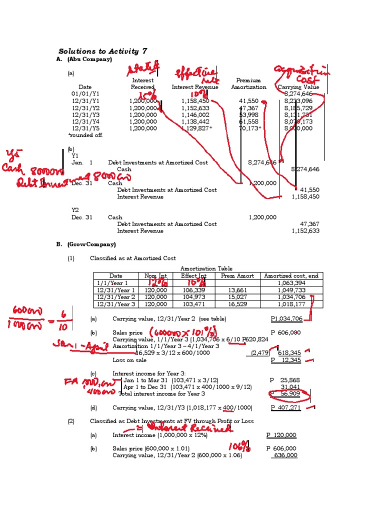 Suggested Solutions To Activity 7A, 7B, 7C, 7D and 7E | PDF ...