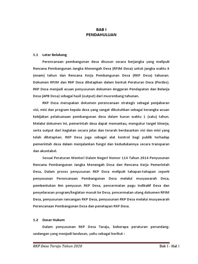 RKP Desa: Pedoman Pembangunan 2026 | PDF
