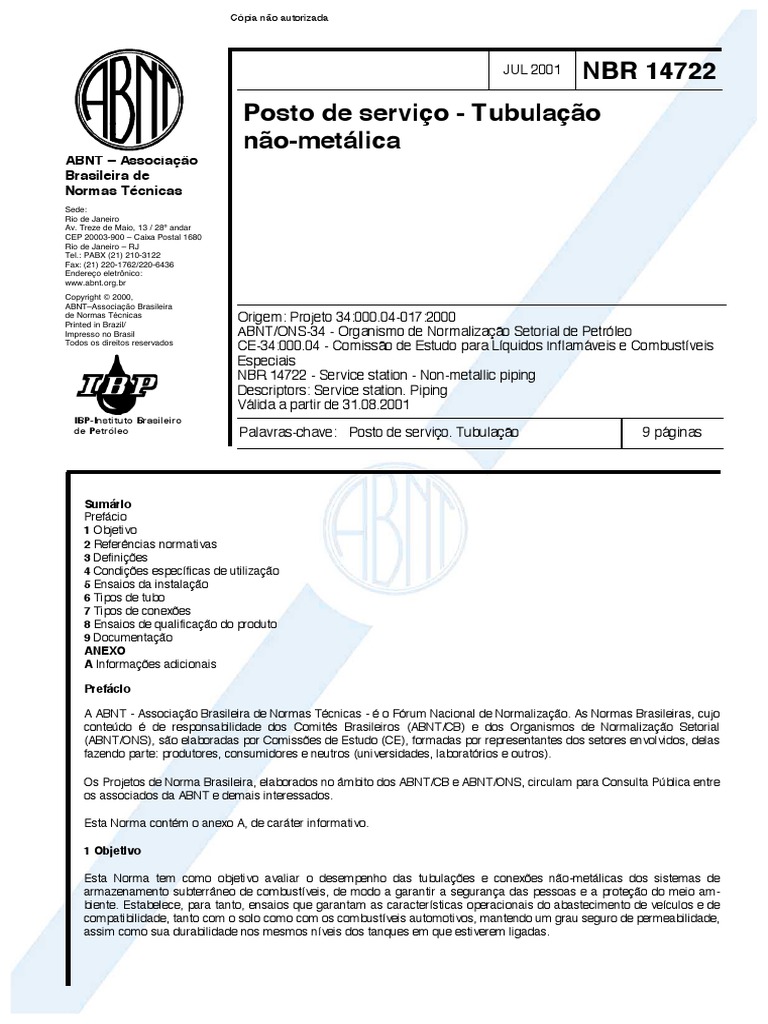 NBR - 14722-2001 - Tubulacao Não Metálica-Pdf-Fre | PDF | Pressão ...