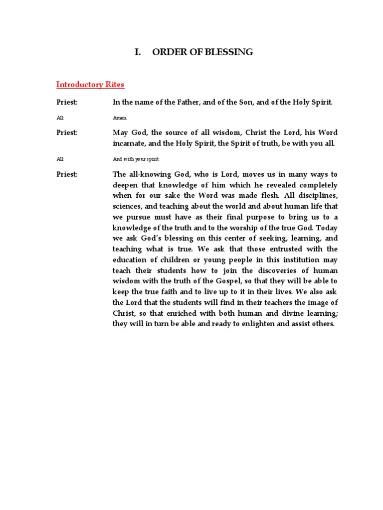 School Blessing Ceremony Program | PDF | God | Logos (Christianity)