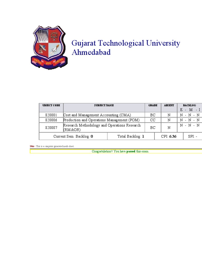 Gujarat Technological University | PDF