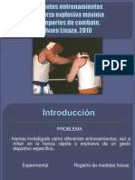 Entrenamiento de La Fuerza Explosiva. Caso de Los Deportes de Combate.