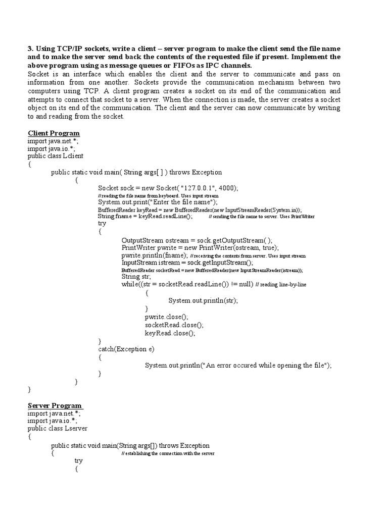 Program 9 Part-B | PDF | Network Socket | Streaming Media