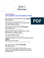 Quiz 1 German