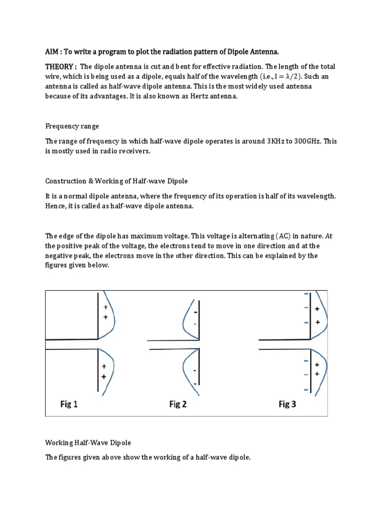 Half-Wave Dipole Antenna Radiation Pattern | PDF | Antenna (Radio ...