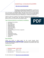 Renewable and Sustainable Energy An International Journal RSEJ