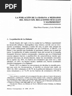 La Población de La Habana A Mediados Del Siglo Xix: Relaciones Sexuales Y Matrimonio