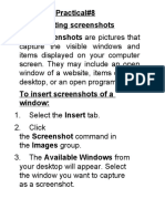 Practical#8 Inserting Screenshots Screenshots Are Pictures That