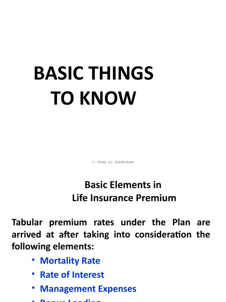 Basic Concepts To Know | PDF | Life Insurance | Insurance
