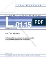 Republica Moldova: Indicatorul de Consumuri de Resurse Pentru Func Ționarea Utilajelor de Construcţii