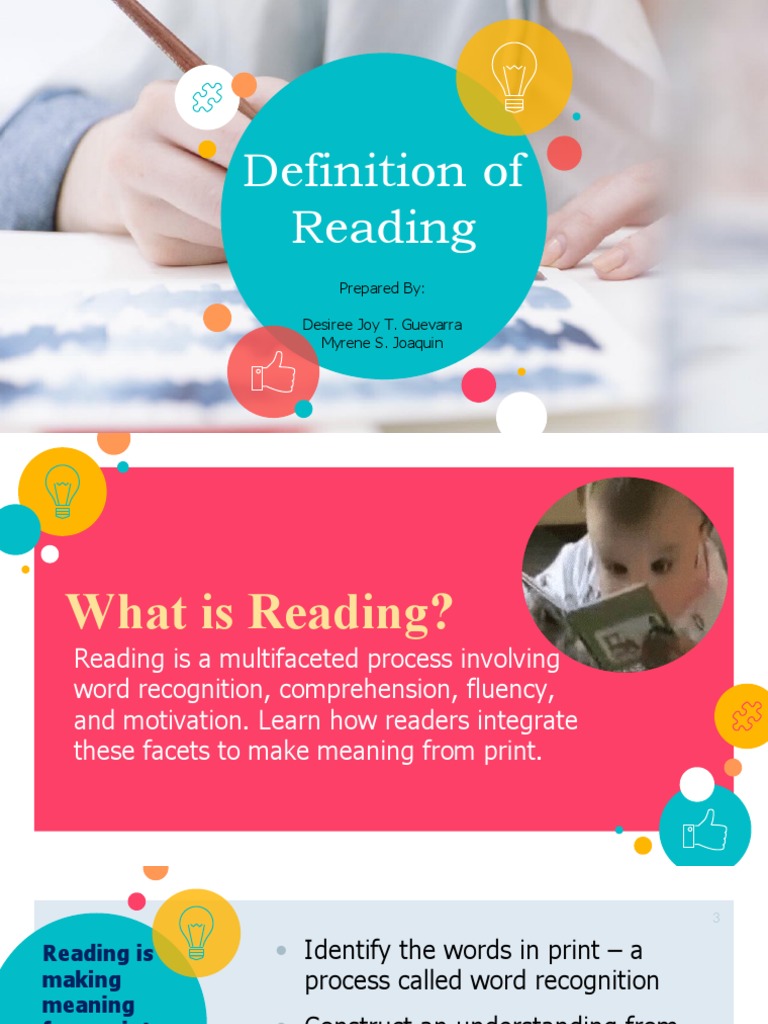 Definition of Reading Prepared By Desiree Joy T. Guevarra Myrene S