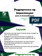 01 - Pagpoproseso NG Impormasyon