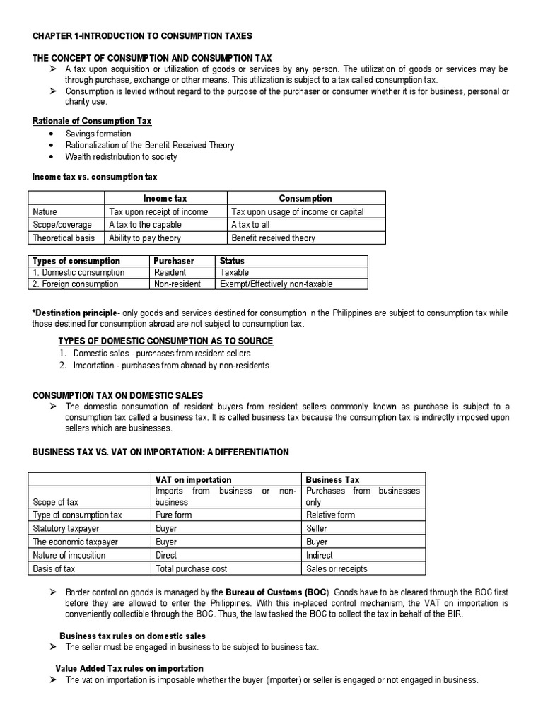 Chapter 1 Tax 2 Pdf Value Added Tax Taxes