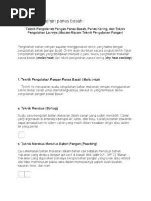 5 Teknik Pengolahan Panas Basah Pdf