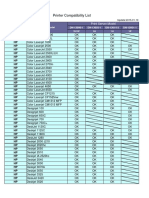 Printer Compatibility List