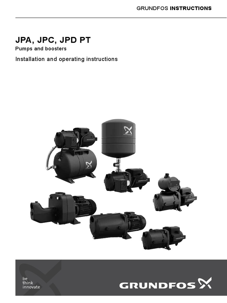 Jpa, JPC, JPD PT: Installation and Operating Instructions | PDF | Pump ...