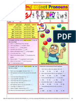 Ejercicio de Subject and Oject Pronouns