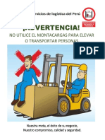 Advertencia No Use Montacargas para Elevar o Transportar Personas