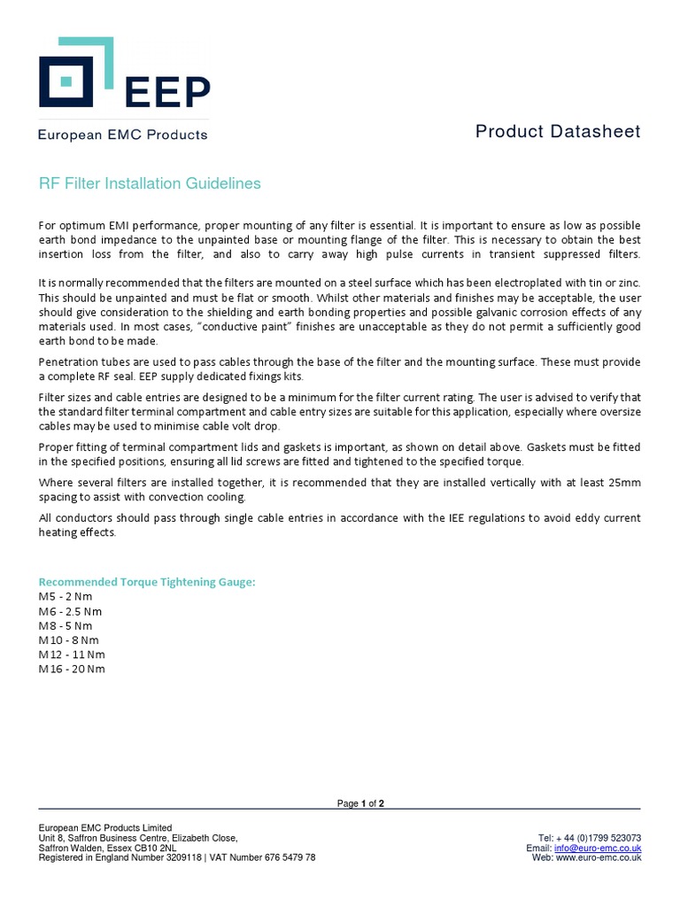 EMI Filter Installation Guidelines | PDF | Electromagnetic ...