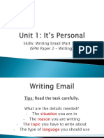 Unit 1 - Writing Email Part 1