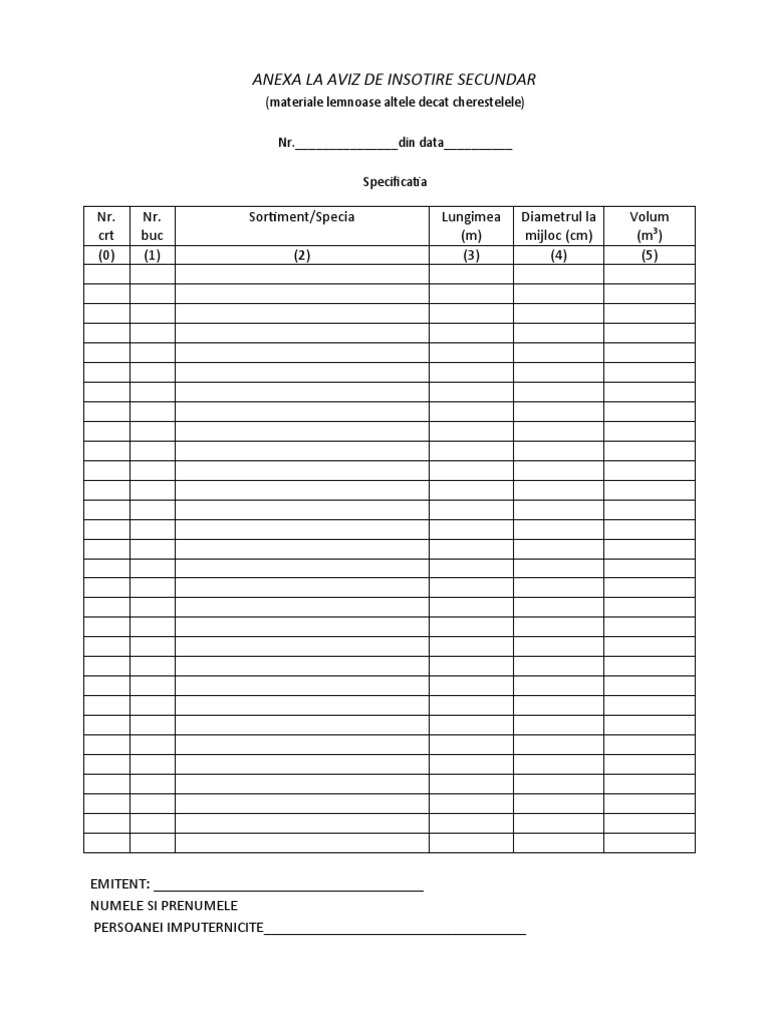 Anexa La Aviz De Insotire Secundar Pdf