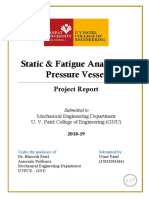 Static & Fatigue Analysis of Pressure Vessel: Project Report