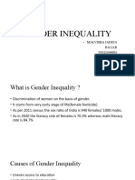 Gender Inequality: - Malvisha Jadeja Ba - LLB 91921040001