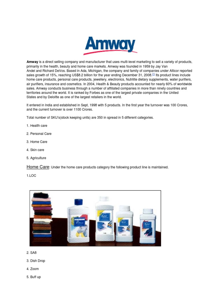 AMWAY Report | PDF | Sales | Business